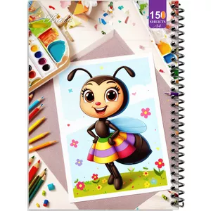 دفتر نقاشی 150 برگ انتشارات  بله مدل رحلی طرح فانتزی زنبور هنرمند کد A4-P160