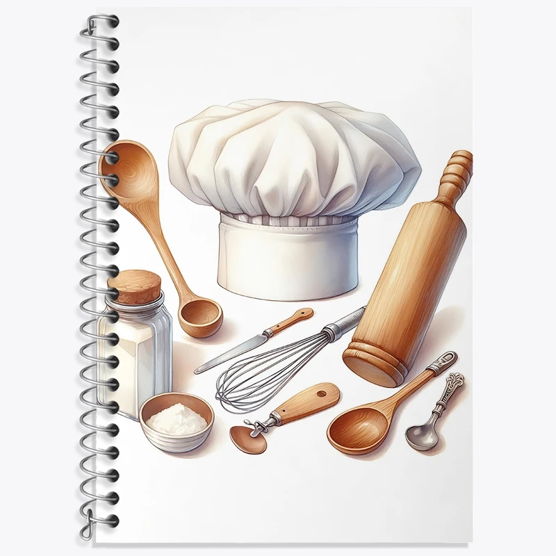 دفتر زبان 50 برگ خندالو مدل دو خط طرح کیک و شیرینی پزی کد 36668