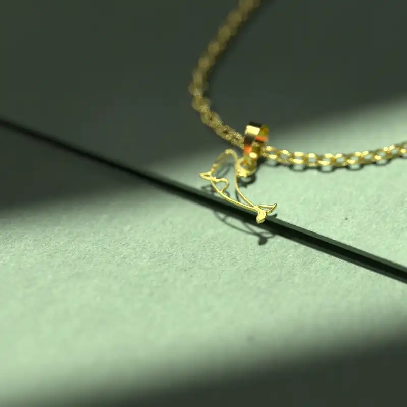 گردنبند طلا 18 عیار زنانه مدوپد مدل نهنگ کد B2-1-1012