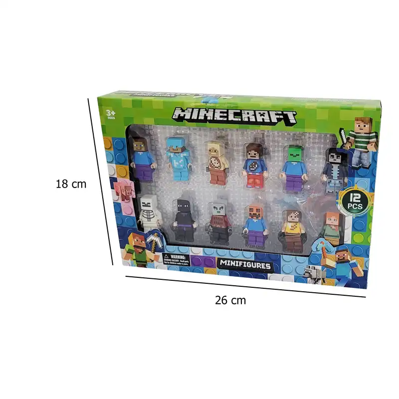 فیگور مدل ماینکرافت کد 100 مجموعه 12 عددی