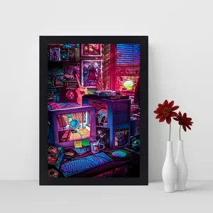 تابلو نوری گیم دکور طرح اتاق گیم مدل gaming room