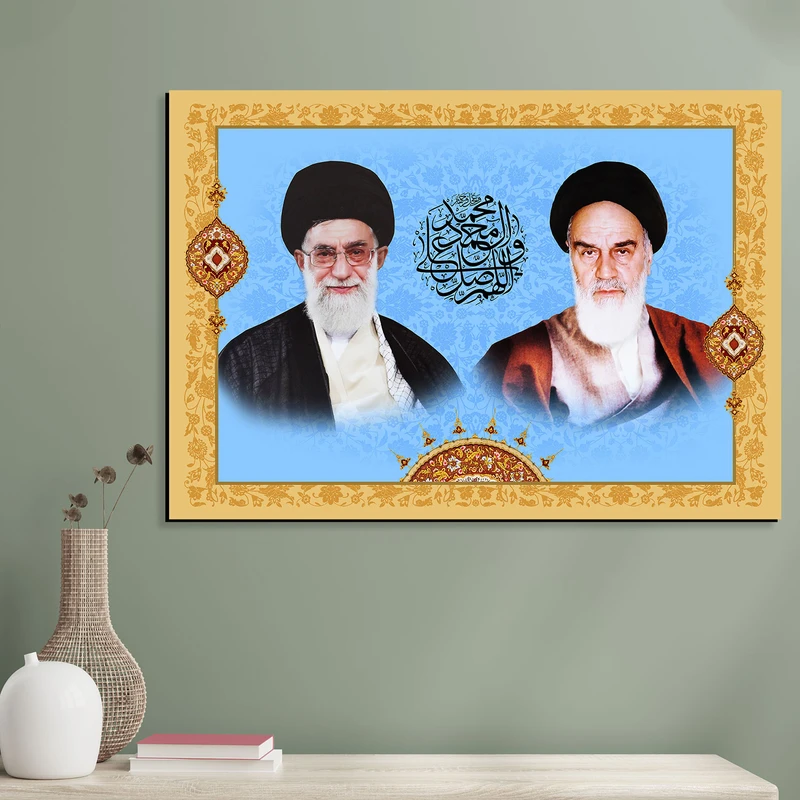 تابلو شاسی مدل امام خمینی و مقام معظم رهبری طرح صلوات کد 01