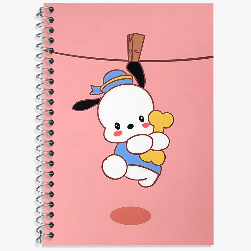 دفتر زبان 50 برگ خندالو مدل دو خط طرح پوچاکو کرومی کد N4781