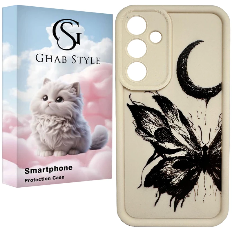 کاور قاب استایل مدل سالید ماه پروانه مناسب برای گوشی موبایل سامسونگ Galaxy A55 / 55 5G / A35 / A35 5G