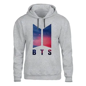 هودی مردانه مدل BTS  کد P16 رنگ طوسی