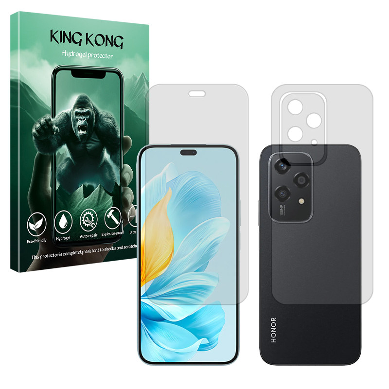 محافظ صفحه نمایش شفاف کینگ کونگ مدل Tough مناسب برای گوشی موبایل آنر 200 Lite به همراه محافظ پشت گوشی