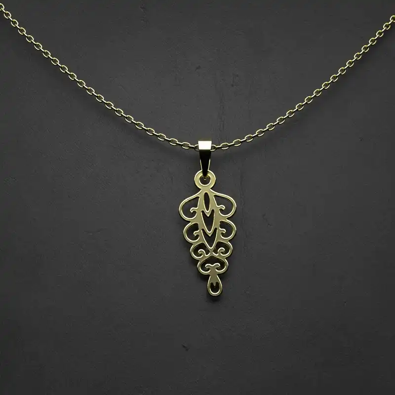 گردنبند طلا 18 عیار زنانه مدوپد مدل هندسی کد V2-1-1009