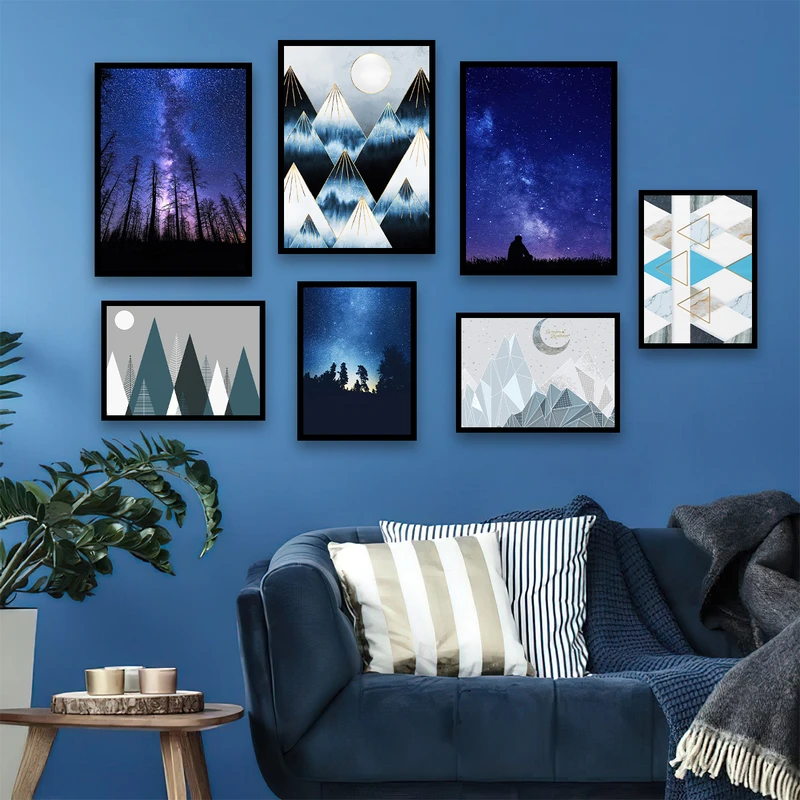 تابلو بکلیت طرح نقاشی طبیعت مدل شاین اکلیلی B-652 مجموعه 7 عددی