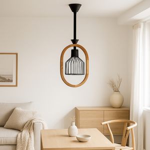 لوستر 1 شعله شاهان تک مدل wood 9