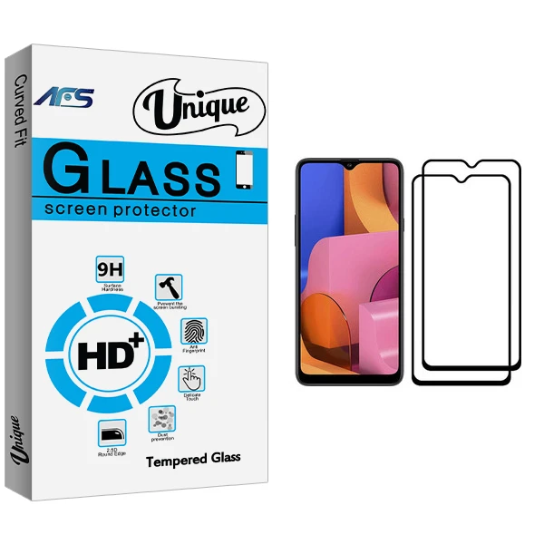 محافظ صفحه نمایش ای اف اس مدل Unique Glass مناسب برای گوشی موبایل سامسونگ Galaxy A20s بسته دو عددی