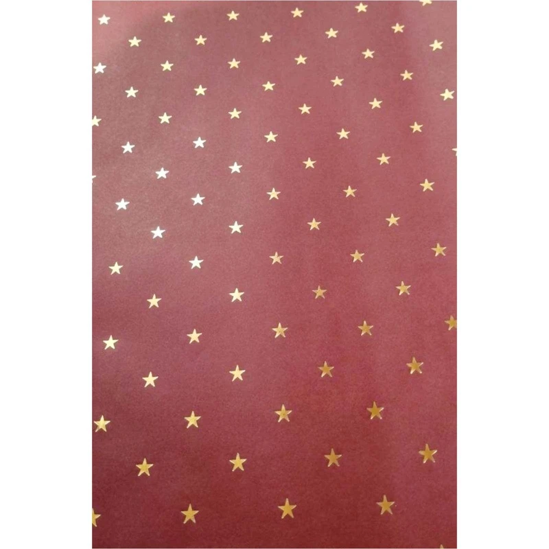 کاغذ کادو مدل طلاکوب طرح ستاره سایز 50*70 سانتی متر بسته 3 عددی 