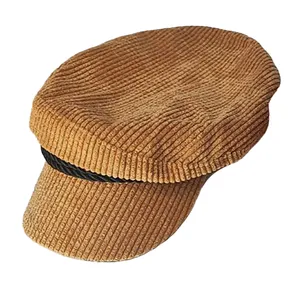 کلاه زنانه مدل کاپیتانی مخمل کبریتی BK008