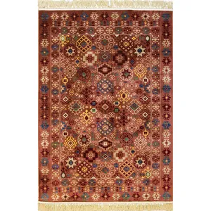 فرش ماشینی مهستان مدل کیلیم کد kilim38 زمینه روناسی
