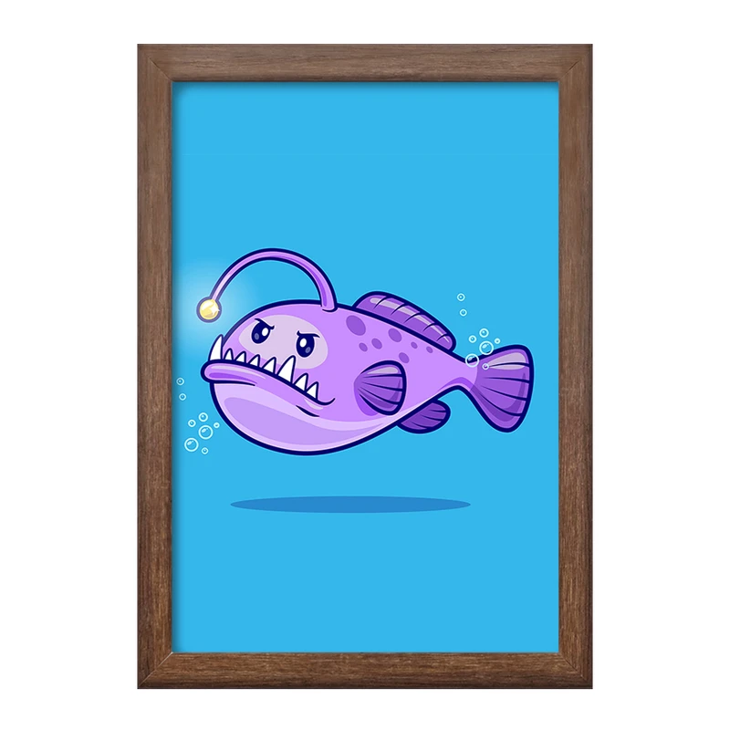 تابلو خندالو طرح حیوانات بامزه قلابچه ماهی کد 29702