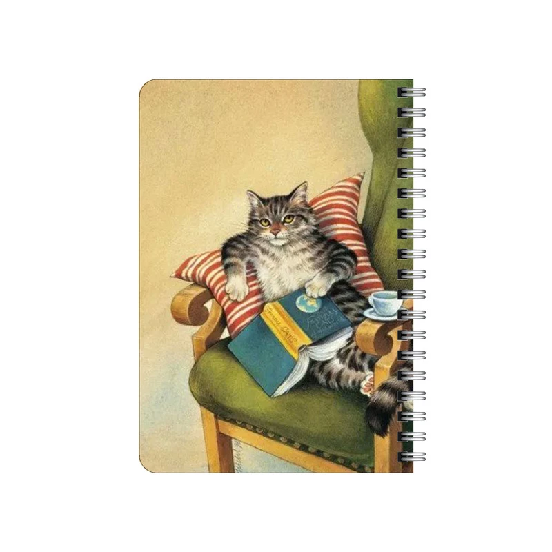 دفترچه یادداشت بامبیلیپ مدل چوبی طرح گربه راحت طلب و کتابخوانی کد 6273883