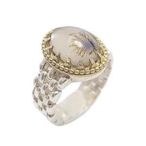 انگشتر نقره مردانه مدل شجر قاصدک کد 5869024