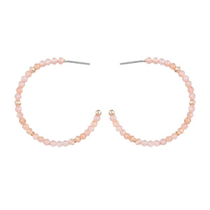 گوشواره حلقه‌ای زنانه مدل کریستالی Blush Pearl Glow بهاری