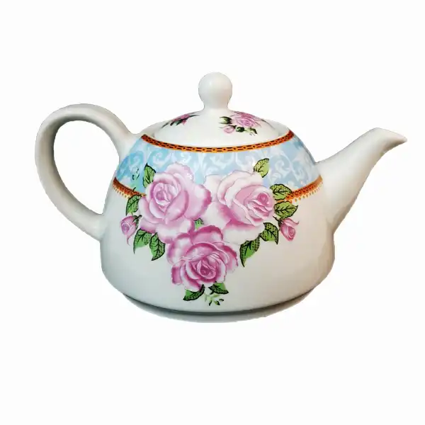 قوری مدل کف صاف طرح گل محمدی