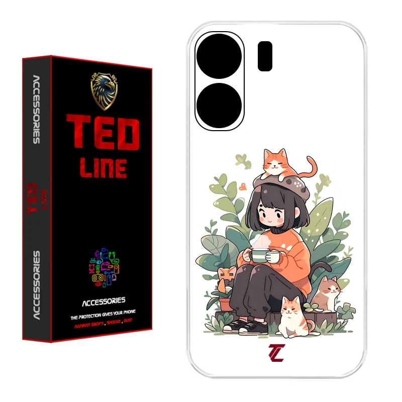کاور تدلاین طرح گربه کد 1181 مناسب برای گوشی موبایل شیائومی Redmi 13C / Poco C65