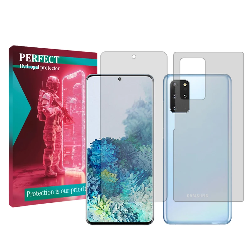 محافظ صفحه نمایش شفاف پرفکت مناسب برای گوشی موبایل سامسونگ Galaxy S20 Plus به همراه محافظ پشت گوشی 