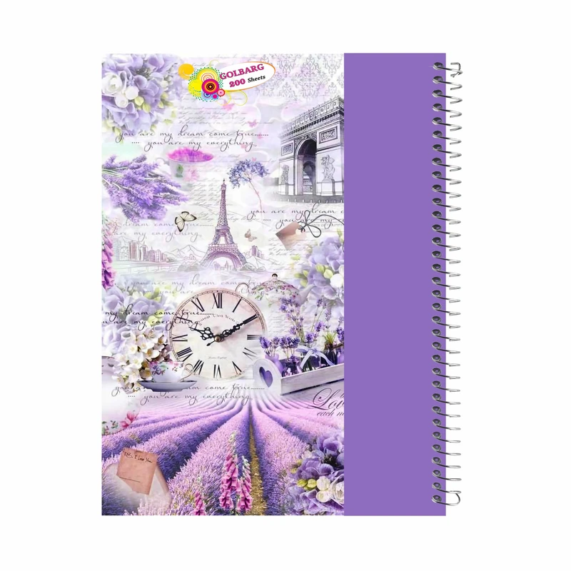 دفتر مشق 200 برگ گلبرگ طرح دانشجویی پاریس کد 5012