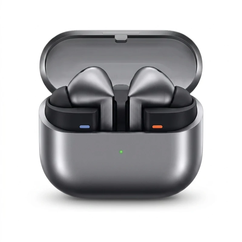 هدفون بلوتوثی سامسونگ مدل Galaxy Buds3 Pro دارای نویز کنسلینگ فعال (ANC)، درگاه شارژ USB Type-C، شارژ بی سیم، با قابلیت اتصال به چند دستگاه، پشتیبانی از فرمان لمسی، پشتیبانی از دستیار صوتی، مقاوم در برابر آب