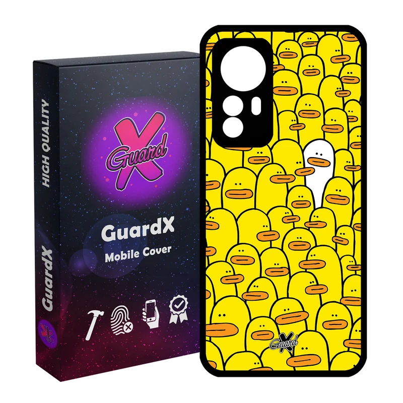 کاور گارد ایکس طرح اردک مدل Glass10361 مناسب برای گوشی موبایل شیائومی Redmi Note 12S