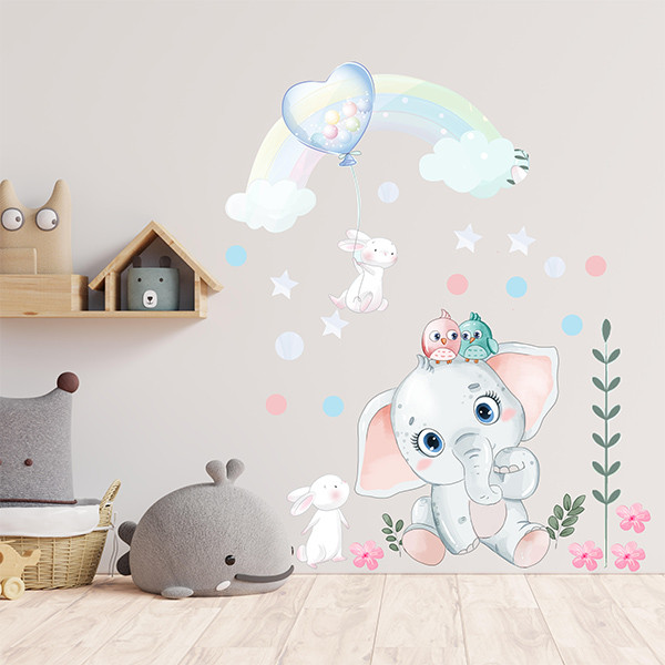 استیکر دیواری کودک راتیانا مدل فیل