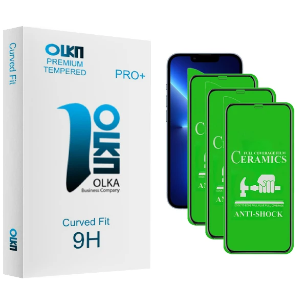 محافظ صفحه نمایش سرامیکی الکا مدل Premium glass مناسب برای گوشی موبایل اپل iPhone 13 بسته سه عددی