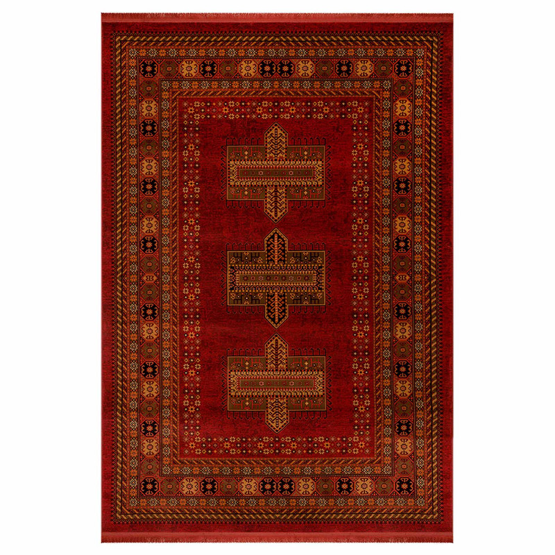 فرش ماشینی بزرگمهر طرح بلوچی کد78005 زمینه لاکی