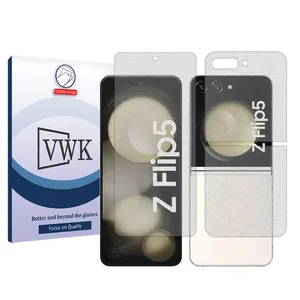 VWK Tough model matte screen protector suitable for Samsung Galaxy Z Flip5 mobile phone along with the back protector 