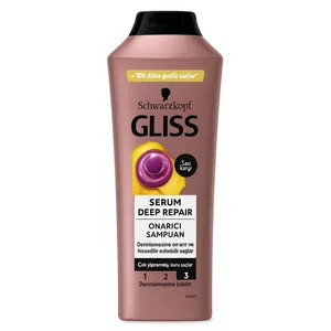 شامپو ترمیم کننده مو گلیس مدل سروم دیپ ریپیر مناسب برای موهای آسیب دیده حجم 400 میلی لیتر