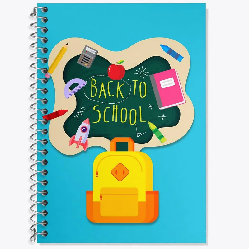 دفتر زبان 50 برگ خندالو مدل دو خط طرح بازگشت به مدرسه کد 30041