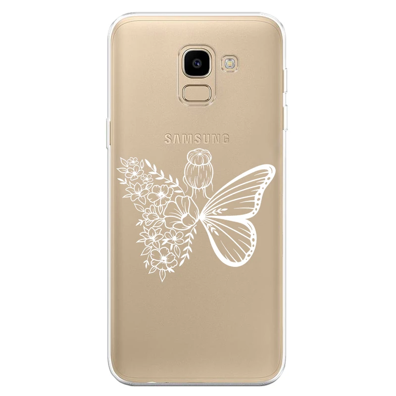 کاور مگافون طرح دختر پروانه ای مدل C53-W مناسب برای گوشی موبایل سامسونگ Galaxy J6 2018