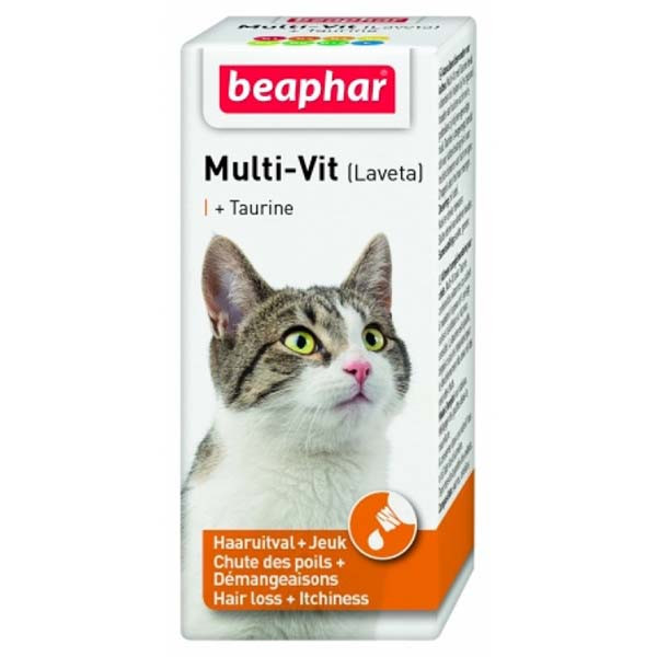 مایع مولتی ویتامین گربه بیفار مدل multi-vit laveta حجم 50 میلی لیتر