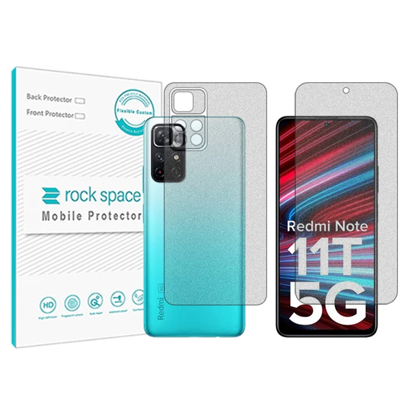 محافظ صفحه نمایش مات راک اسپیس مدل HyMTT  مناسب برای گوشی موبایل شیائومی Redmi  Note 11T 5G به همراه محافظ پشت گوشی