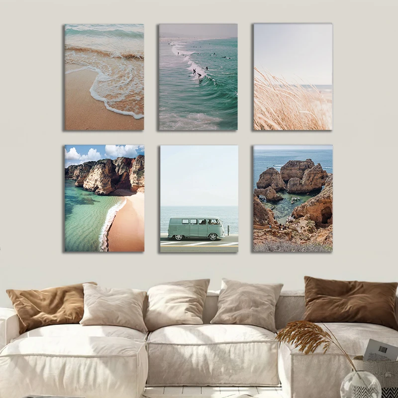 تابلو شاسی بکلیت طرح دریا و ساحل تفریحی مدل SH-564 مجموعه 6 عددی