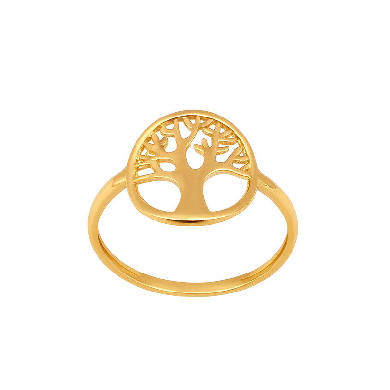 انگشتر طلا 18 عیار زنانه زرلاین مدل مینیمال درخت کد R-200117 سایز 55