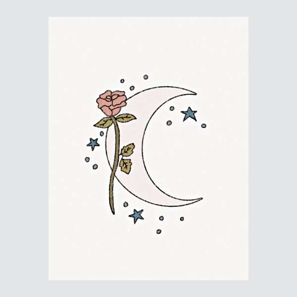 کارت پستال ماهتاب طرح ماه گل کد 2908
