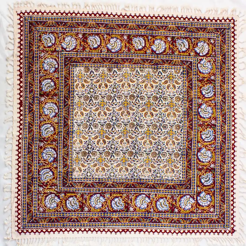 رومیزی قلمکار مدل QCHSA5 طرح چهاربته