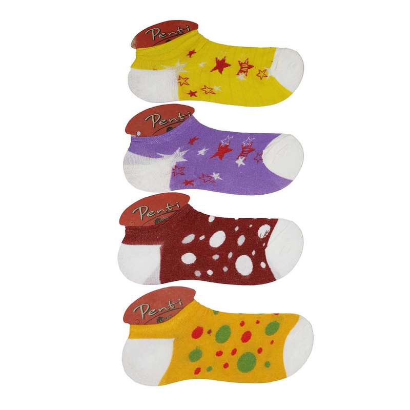 جوراب دخترانه مدل D4 مجموعه 4 عددی