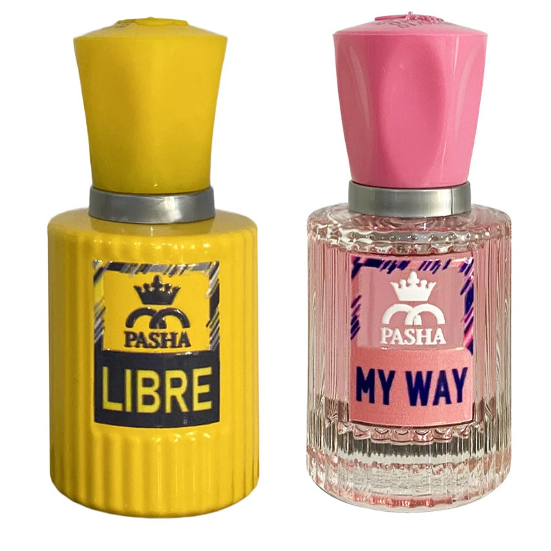 عطر جیبی زنانه پاشا مدل لیبر و مای وی با رایحه معتدل حجم 30 میلی‌لیتر بسته 2 عددی