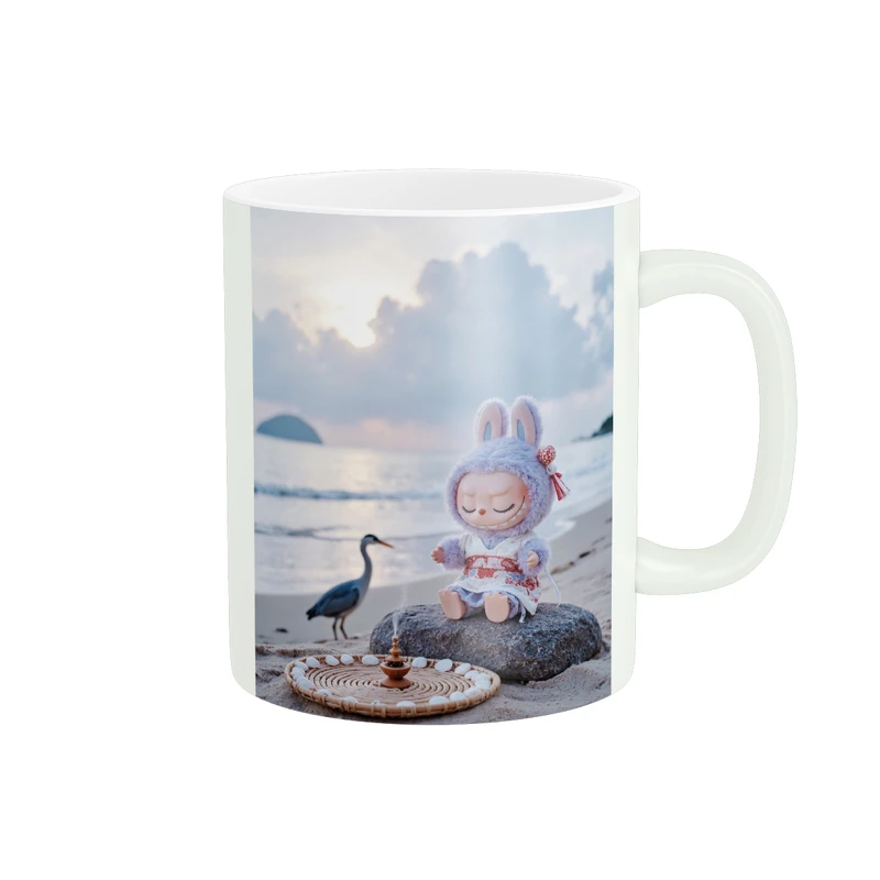 ماگ پاد آفرین طرح عروسک لبوبو labubu کد 1296