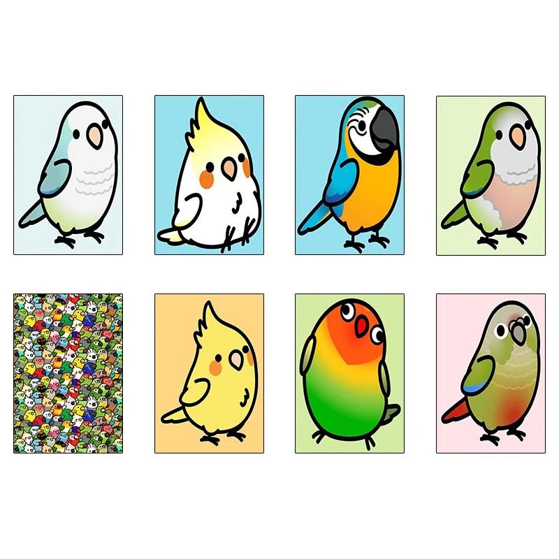 پوستر کارنيکا طرح طوطی Parrot کد 77913 مجموعه 8 عددی