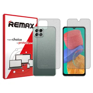Remix matte screenprotector HyMTT model suitable for Samsung Galaxy M33 mobile phones along with the back of the phone