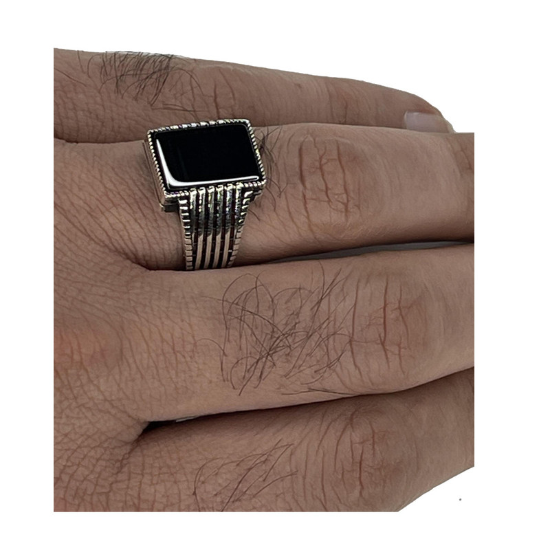 انگشتر نقره مردانه مدل عقیق