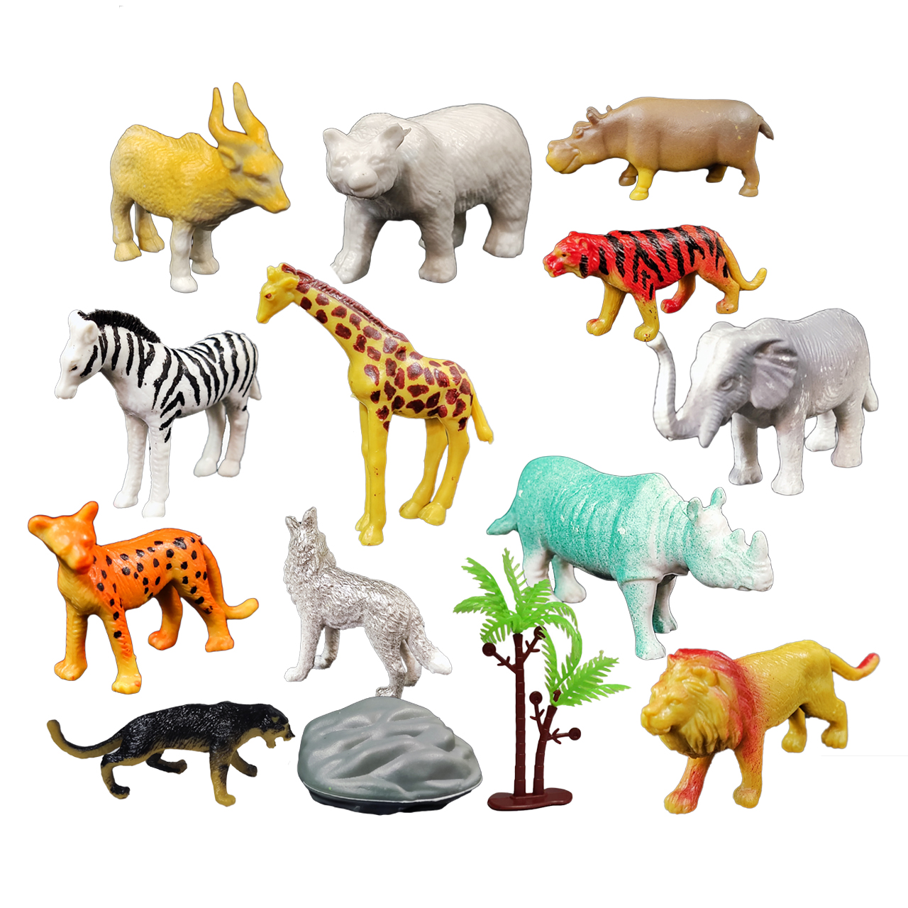 فیگور مدل حیوانات جنگل مجموعه 14 عددی