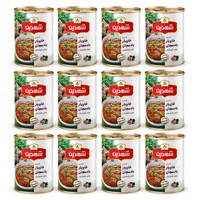 کنسرو خوراک بادمجان شهدین - 370 گرم بسته 12 عددی