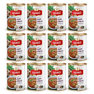 کنسرو خوراک بادمجان شهدین - 370 گرم بسته 12 عددی