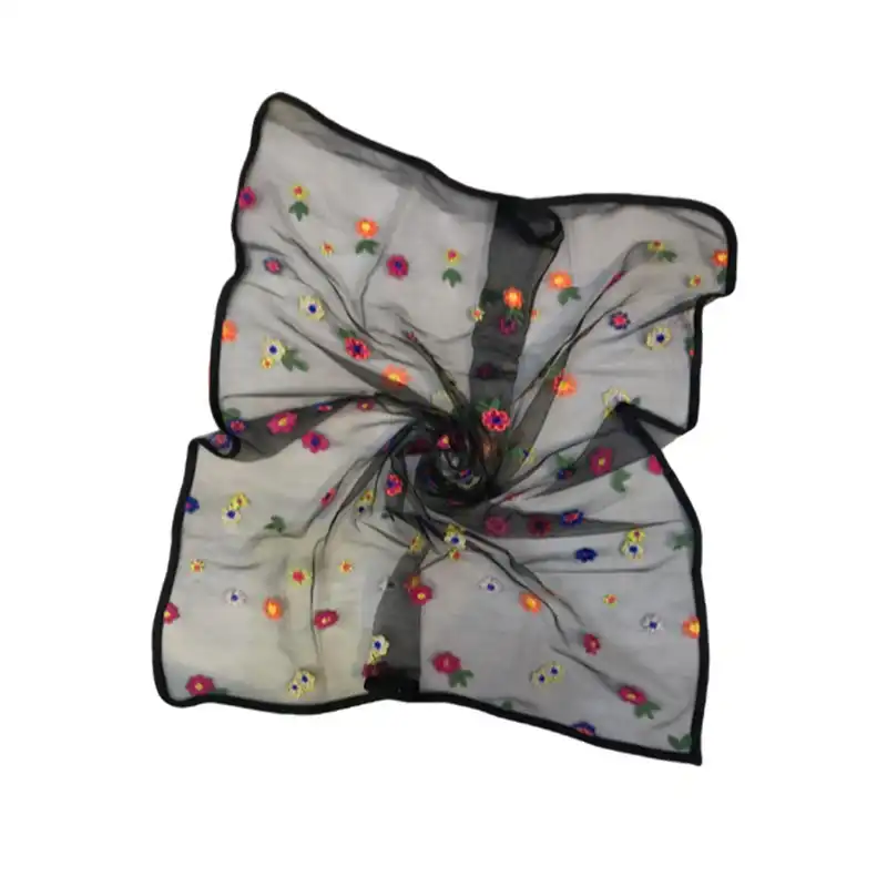 روسری زنانه مدل مینی اسکارف گل رنگی